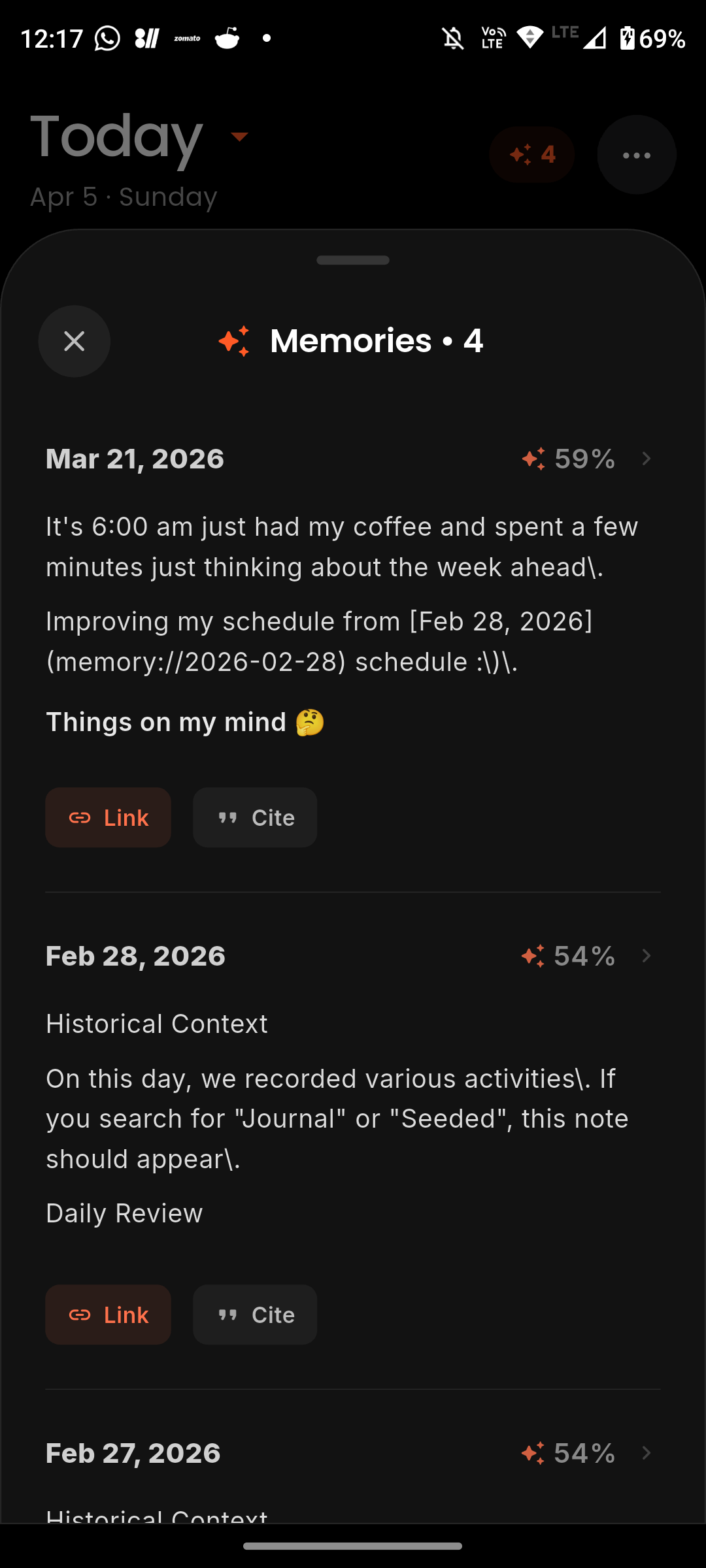 Today App Android Interface - Private Offline Journaling