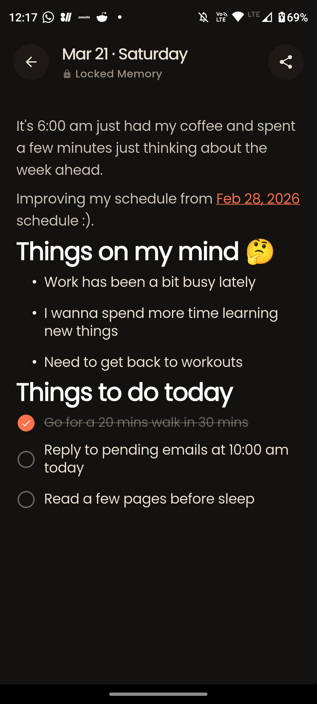 Today App Android Interface - Private Offline Journaling