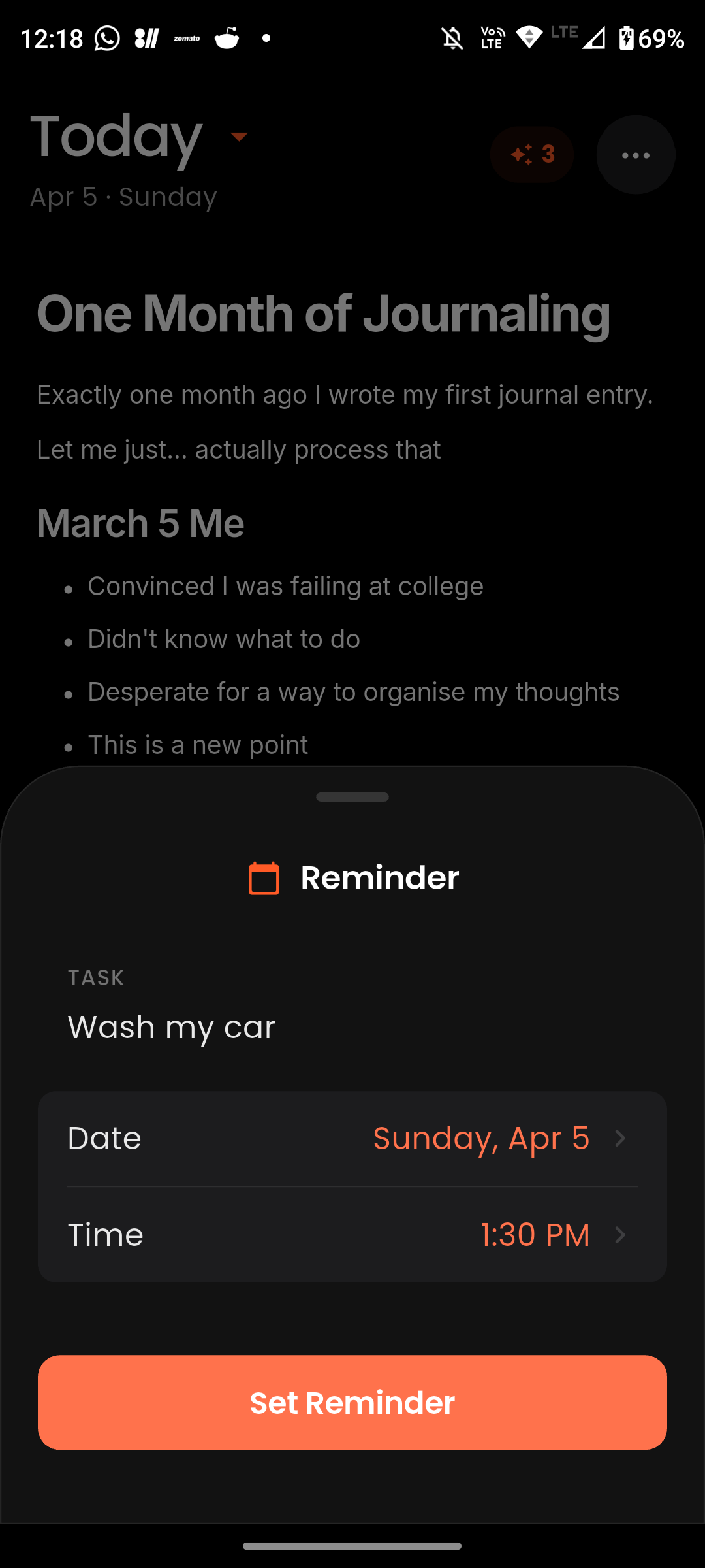 Today App Android Interface - Private Offline Journaling